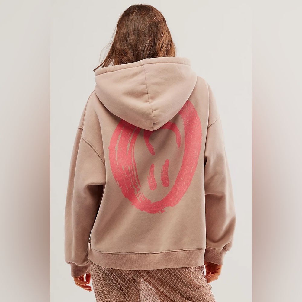 New Free People One Teaspoon Smiley Face Hoodie size Medium